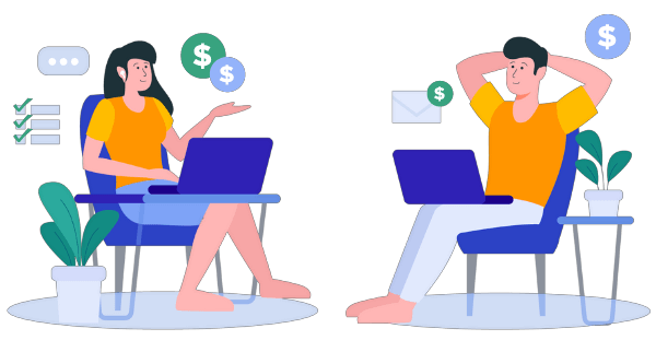 People completing paid surveys